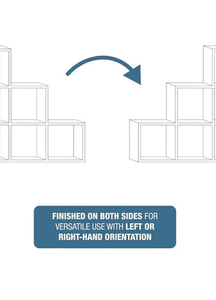 Dečija polica za knjige, organizator za igračke, KINDER HOME sa 6 pregrada i kutijama za tekstil, bela, Montesori nameštaj