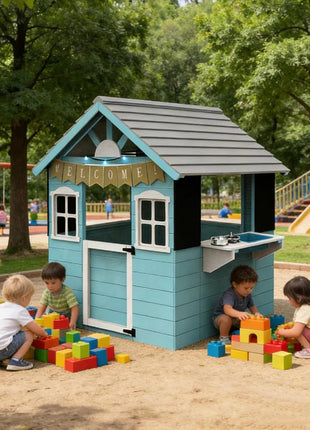 Dečija drvena kućica za igru KINDER HOME sa kuhinjom