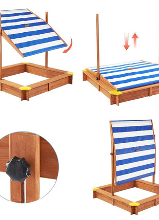 Dečiji pesčanik KINDER HOME, podesivi i vodootporni poklopac za senku protiv UV zračenja