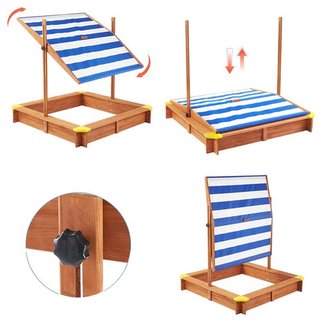 Dečiji pesčanik KINDER HOME, podesivi i vodootporni poklopac za senku protiv UV zračenja