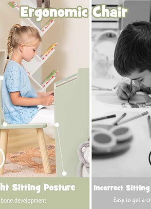 KINDER HOME Dečiji sto sa 2 stolice - Kuća za više aktivnosti sa crnom tablom, stolom za crtanje i čitanje
