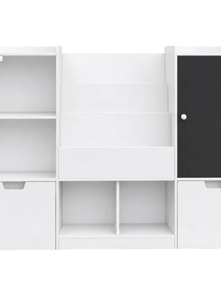 KINDER HOME organizator za dečije igračke sa tablom, policom, 2 fioke i 6 pregrada, puno drvo i MDF