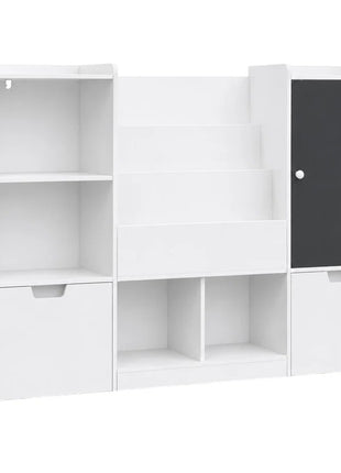 KINDER HOME organizator za dečije igračke sa tablom, policom, 2 fioke i 6 pregrada, puno drvo i MDF