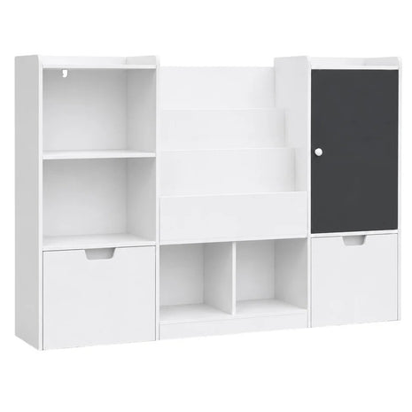 KINDER HOME organizator za dečije igračke sa tablom, policom, 2 fioke i 6 pregrada, puno drvo i MDF