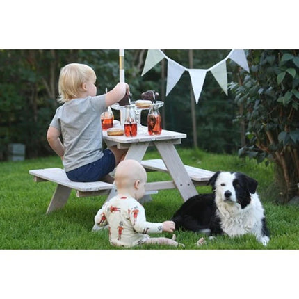 Baštenska garnitura KINDER HOME, dječji stol za piknik s kišobranom anti-UV 30+