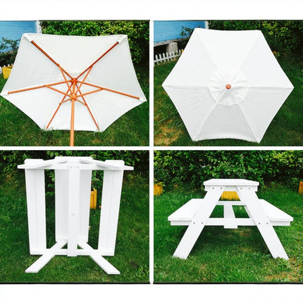 Baštenska garnitura KINDER HOME, dječji stol za piknik s kišobranom anti-UV 30+