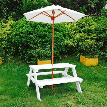 Baštenska garnitura KINDER HOME, dječji stol za piknik s kišobranom anti-UV 30+