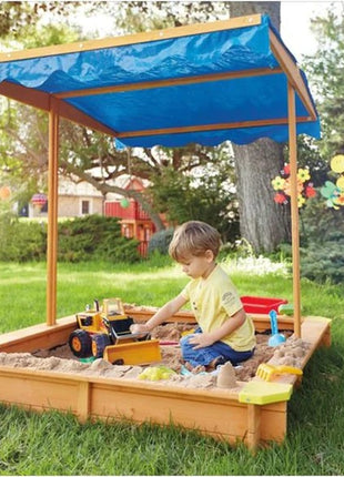 Dečiji drveni peščanik KINDER HOME, sa podesivim, vodootpornim poklopcem anti-UV 30