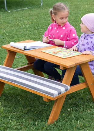 Garnitura za baštu KINDER HOME, Dečiji sto za piknik sa klupama i mekim jastucima