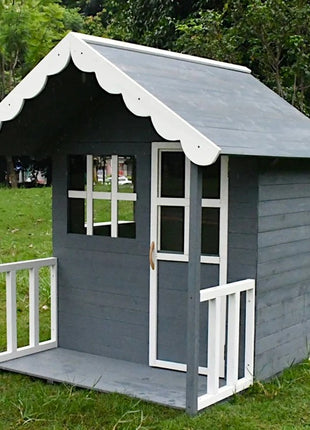 Drvena dečija kućica KINDER HOME za igre na otvorenom u dvorištu i bašti