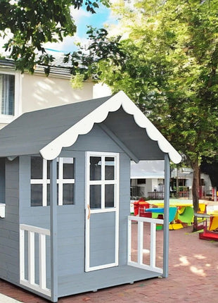 Drvena dečija kućica KINDER HOME za igre na otvorenom u dvorištu i bašti