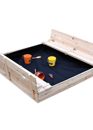 Veliki dečiji pesčanik sa klupama i preklopnim poklopcem KINDER HOME  drveni