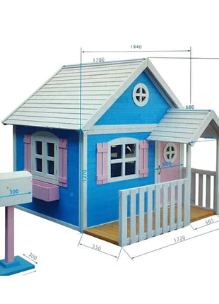 Velika drvena dečija kućica sa verandom KINDER HOME