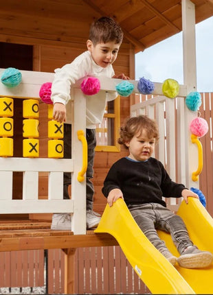 KINDER HOME Velika dečija kućica sa peščanikom i toboganom, za igru na otvorenom u dvorištu i bašti
