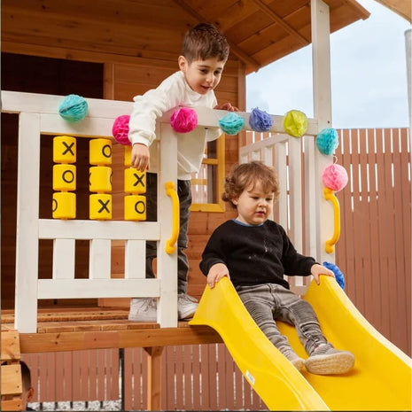 KINDER HOME Velika dečija kućica sa peščanikom i toboganom, za igru na otvorenom u dvorištu i bašti