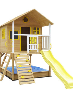 KINDER HOME Velika dečija kućica sa peščanikom i toboganom, za igru na otvorenom u dvorištu i bašti