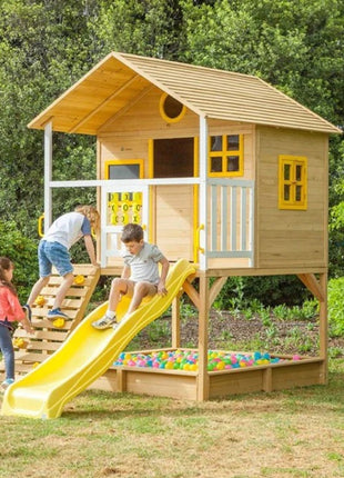 KINDER HOME Velika dečija kućica sa peščanikom i toboganom, za igru na otvorenom u dvorištu i bašti