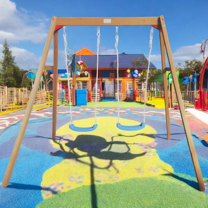 Dječja drvena ljuljaška KINDER HOME za baštu, DUPLA