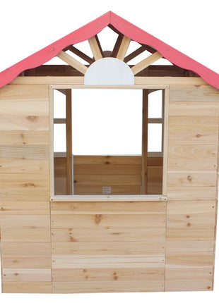Dečija drvena kućica za igru na otvorenom KINDER HOME - za dvorište i baštu, 115×102×129 cm