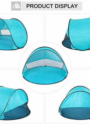 KINDER HOME Dečiji šator za igru na rasklapanje sa UV zaštitom 50+ – okrugli, lagan i sklopiv, za plažu i baštu, 150×150×90 cm