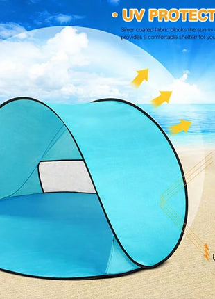 KINDER HOME Dečiji šator za igru na rasklapanje sa UV zaštitom 50+ – okrugli, lagan i sklopiv, za plažu i baštu, 150×150×90 cm