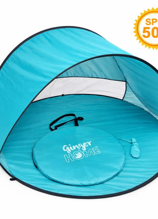 KINDER HOME Dečiji šator za igru na rasklapanje sa UV zaštitom 50+ – okrugli, lagan i sklopiv, za plažu i baštu, 150×150×90 cm