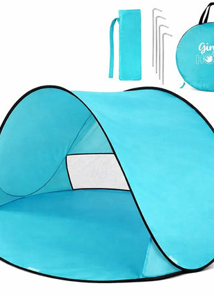 KINDER HOME Dečiji šator za igru na rasklapanje sa UV zaštitom 50+ – okrugli, lagan i sklopiv, za plažu i baštu, 150×150×90 cm