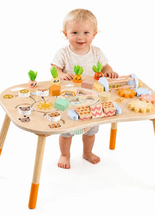 Dečiji aktivni sto KINDER HOME, Montesori igraonica 6 u 1, puno drvo