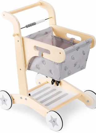 Drvene hodalice za bebe KINDER HOME, kolica za kupovinu sa korpom, igračka za guranje, Montesori