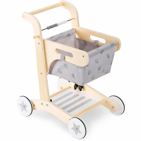 Drvene hodalice za bebe KINDER HOME, kolica za kupovinu sa korpom, igračka za guranje, Montesori
