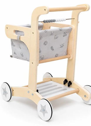 Drvene hodalice za bebe KINDER HOME, kolica za kupovinu sa korpom, igračka za guranje, Montesori