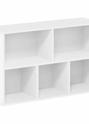 KINDER HOME Dečja polica za knjige sa 5 pregrada, beli organizator za knjige i igračke