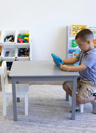 Polica sa 9 kutija za odlaganje, deo za dečiju sobu, organizator za igračke i knjige od drveta - BELI