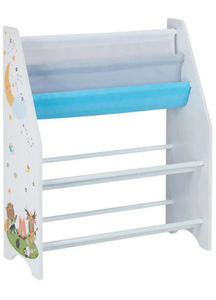 Dečija soba u delu, polica za knjige i igračke, drveni organizator sa 6 kutija za odlaganje tekstila - ŠUMA