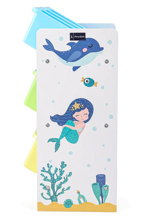 Polica za igračke i knjige, deo za dečiju sobu sa 9 kutija za odlaganje, drveni organizator - SIRENA