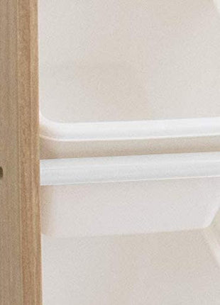 Dečiji drveni organizator, veliki - za odlaganje igračaka i knjiga, polica za dečiju sobu - DRVO/BELA