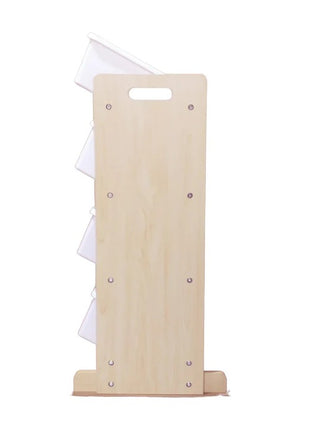 Dečiji drveni organizator, veliki - za odlaganje igračaka i knjiga, polica za dečiju sobu - DRVO/BELA