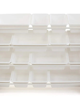 Dečiji drveni organizator, veliki - za odlaganje igračaka i knjiga, polica za dečiju sobu - DRVO/BELA