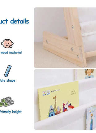 Drveni dečiji organizator sa policama za igračke i knjige - PSI