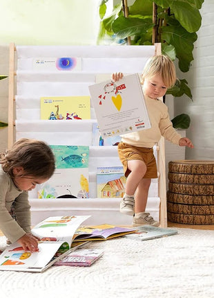 Drveni dečiji organizator sa policama za igračke i knjige - PSI