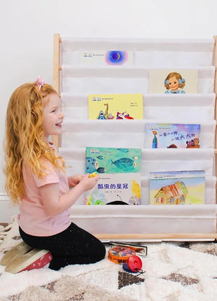 Drveni dečiji organizator sa policama za igračke i knjige - PSI