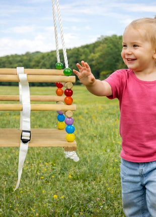 Dečija drvena ljuljaška KINDER HOME sa kaišem i bočnim stranama – do 70 kg, 30×30 cm