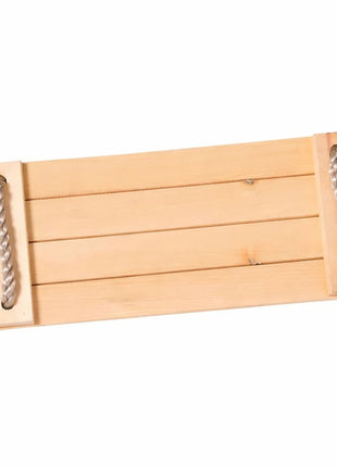 Dečija drvena ljuljaška za dvorište sa konopcima KINDER HOME – prirodno drvo, 33 cm