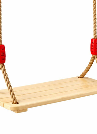 Dečija drvena ljuljaška za dvorište sa konopcima KINDER HOME – prirodno drvo, 33 cm