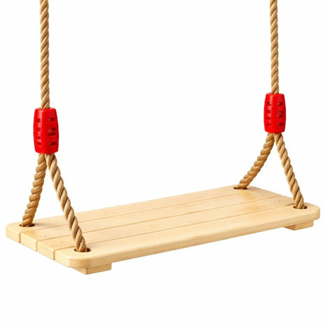 Dečija drvena ljuljaška za dvorište sa konopcima KINDER HOME – prirodno drvo, 33 cm