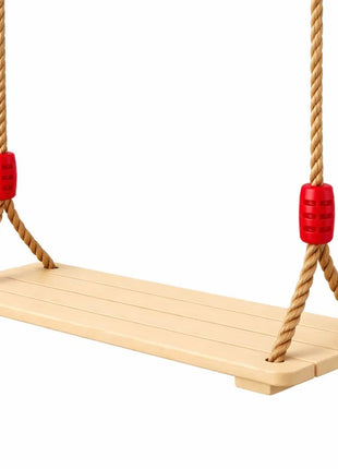 Dečija drvena ljuljaška za dvorište sa konopcima KINDER HOME – prirodno drvo, 33 cm