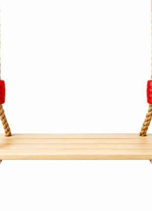 Dečija drvena ljuljaška za dvorište sa konopcima KINDER HOME – prirodno drvo, 33 cm