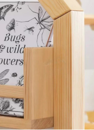 Kućica za dečiji krevet KINDER HOME, Montesori, dvospratna, tobogan, crna tabla, ram dušeka 90k200 cm