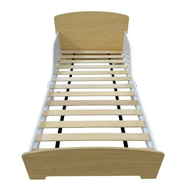 Dječji drveni krevet sa zaštitom i ramom za dušek 140x70 cm – KINDER HOME