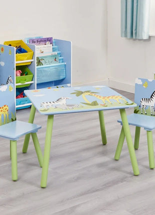 Dečiji sto sa stolicama KINDER HOME za crtanje, igru, jelo, drveni, Dečija soba SAVANA